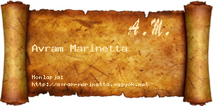 Avram Marinetta névjegykártya